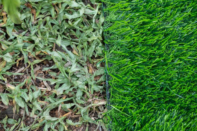 Artificial grass made of polyethylene that is low maintenance