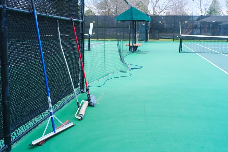 Tennis court maintenance equipment tools