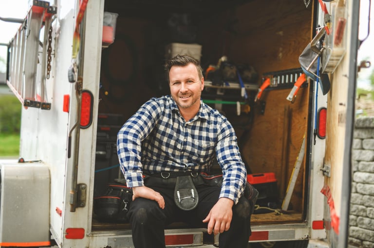 Skilled worker completing home maintenance