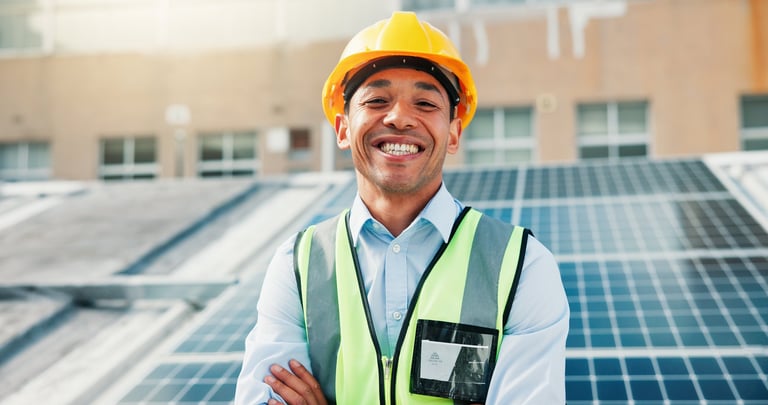 Electrician with confidence for ceiling fan installation